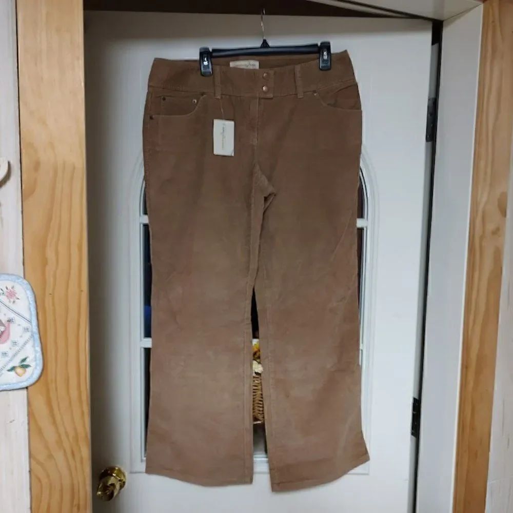 New London Jean Chino Stretch Marisa Fit Light Brown Corduroy Women's 14 Short